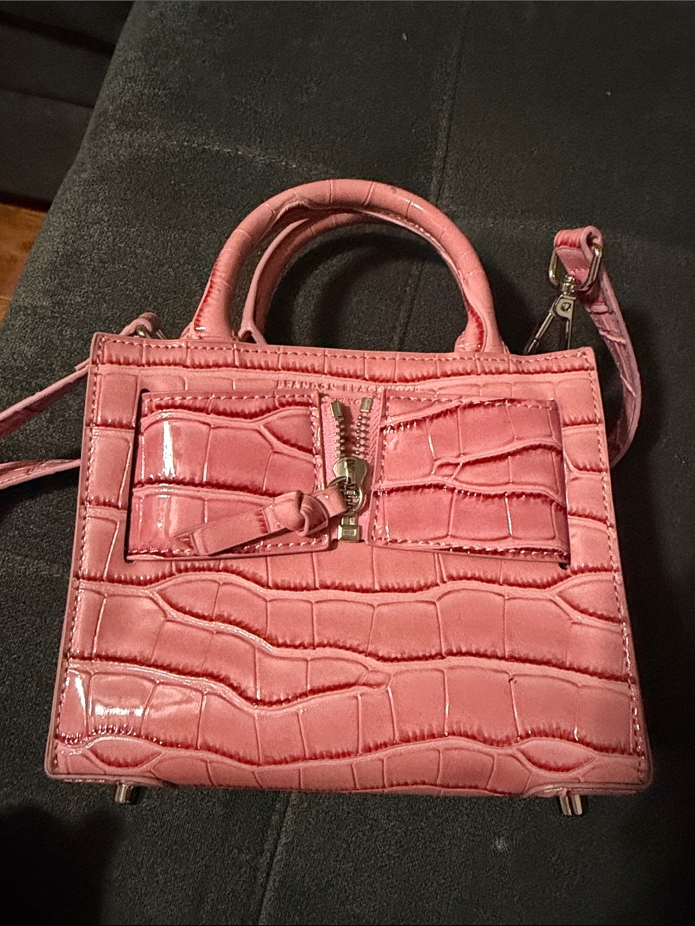 Brandon Blackwood Pink Croc Kuei Bag